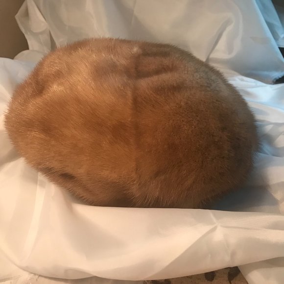 TAN MINK HAT  VINTAGE 1950'S - Picture 4 of 8